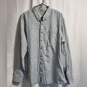 Eddie Bauer Men's Plaid Shirt - Blue and White, Size XLT